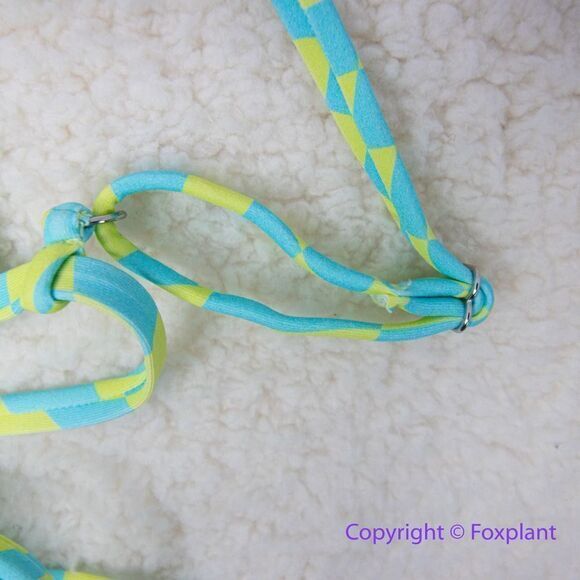 NEW It’s Now Cool x Free People checkered wave lime green blue bikini set,  M - Picture 9 of 16